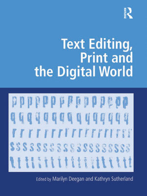 cover image of Text Editing, Print and the Digital World
